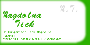 magdolna tick business card
